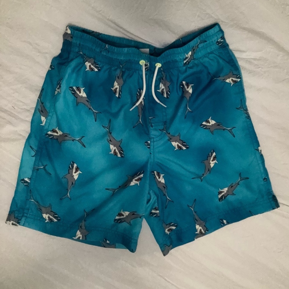 Old Navy Teal Shark‎ Print Swim Shorts